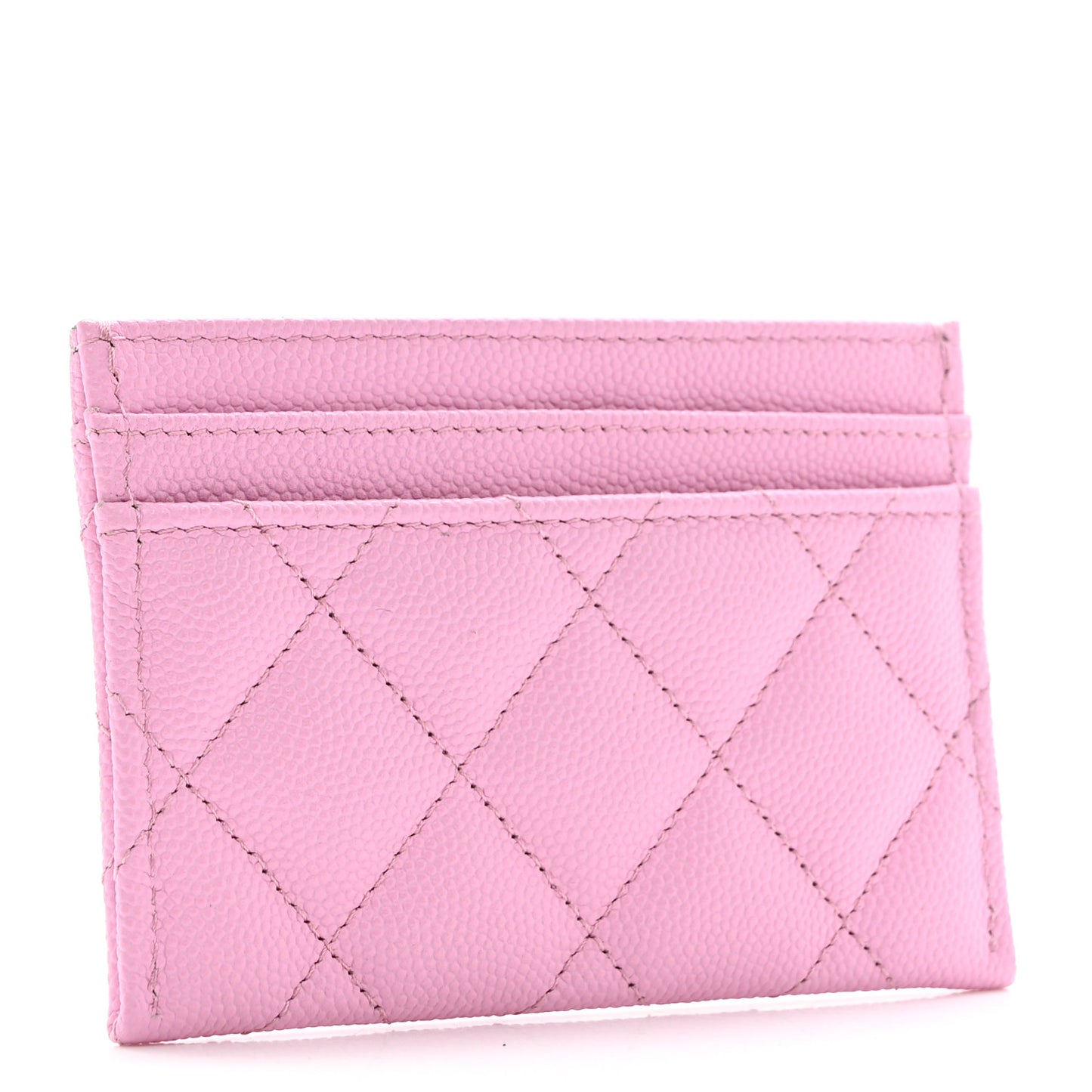 Caviar Metal Perforated Quilted Card Holder Lilas