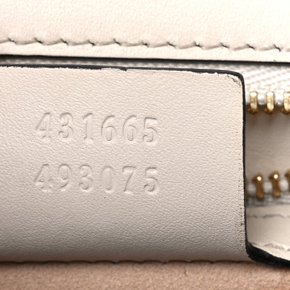 Gucci Calfskin Embroidered Medium Sylvie Top Handle Bag White 7 of 24