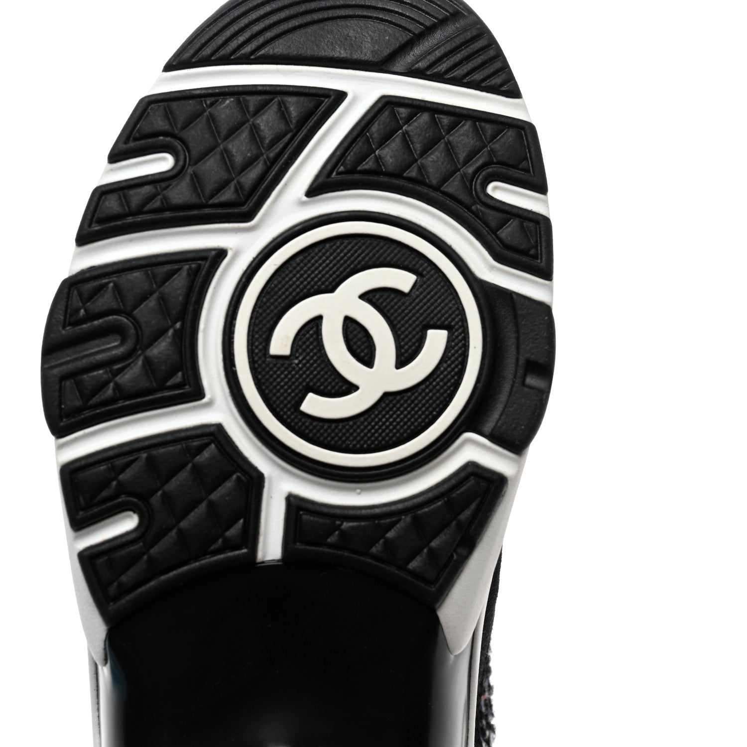 Chanel Tweed Suede CC Sneakers 36.5 Grey Pink Multicolor 8 of 9