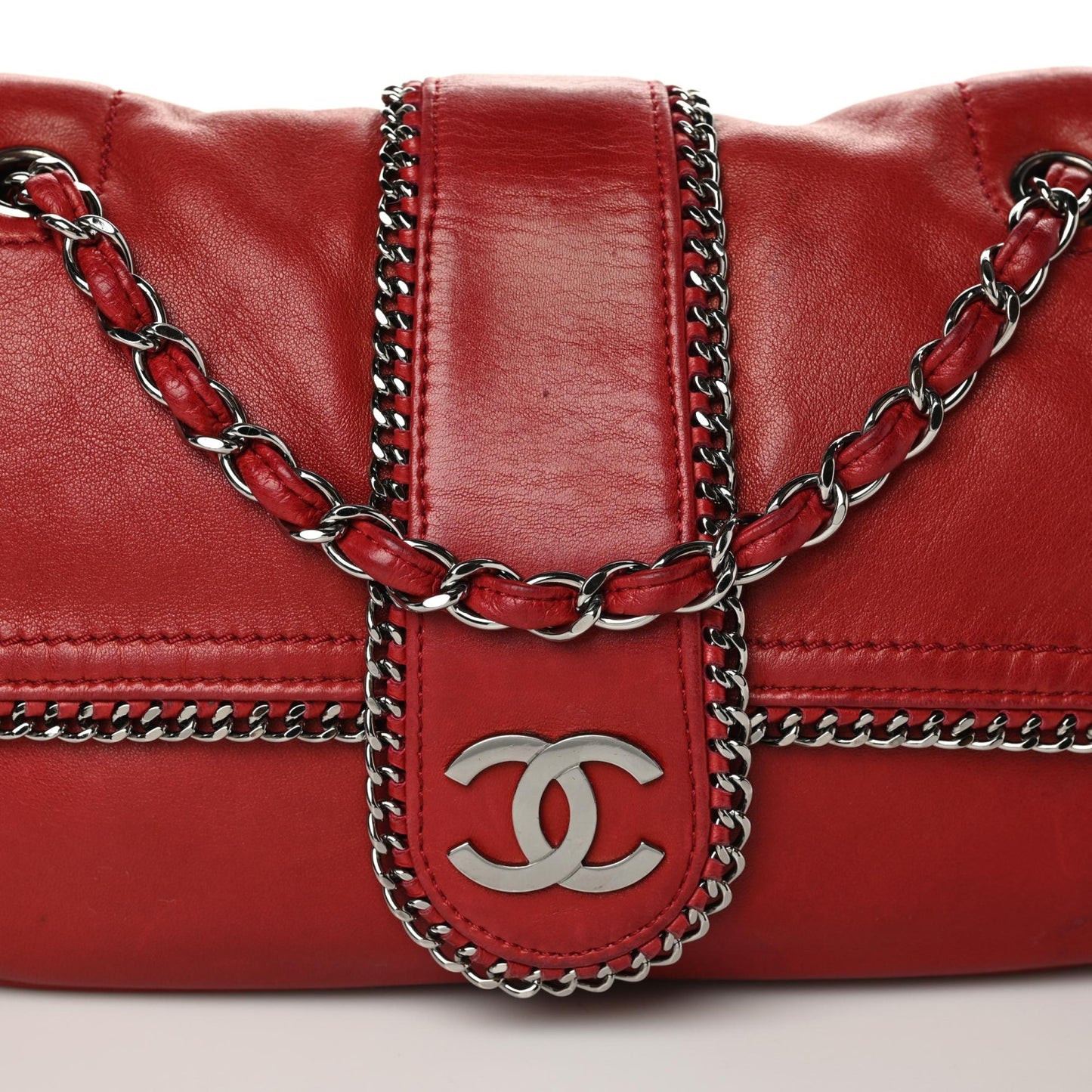 Lambskin Medium Madison Flap Red