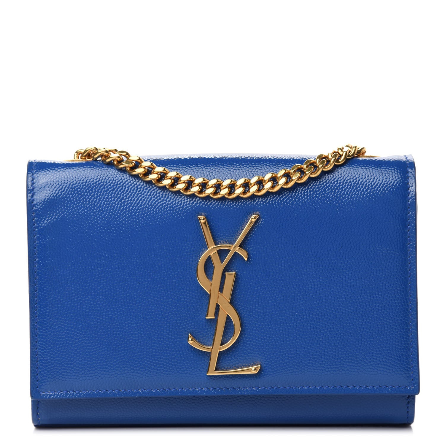 Saint Laurent Grain De Poudre Small Classic Monogram Kate Satchel Royal Blue 1 of 11