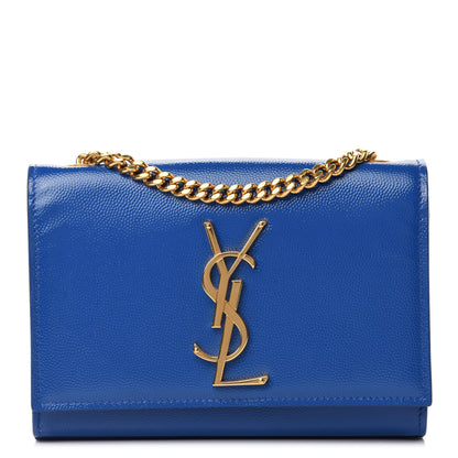 Saint Laurent Grain De Poudre Small Classic Monogram Kate Satchel Royal Blue 1 of 11