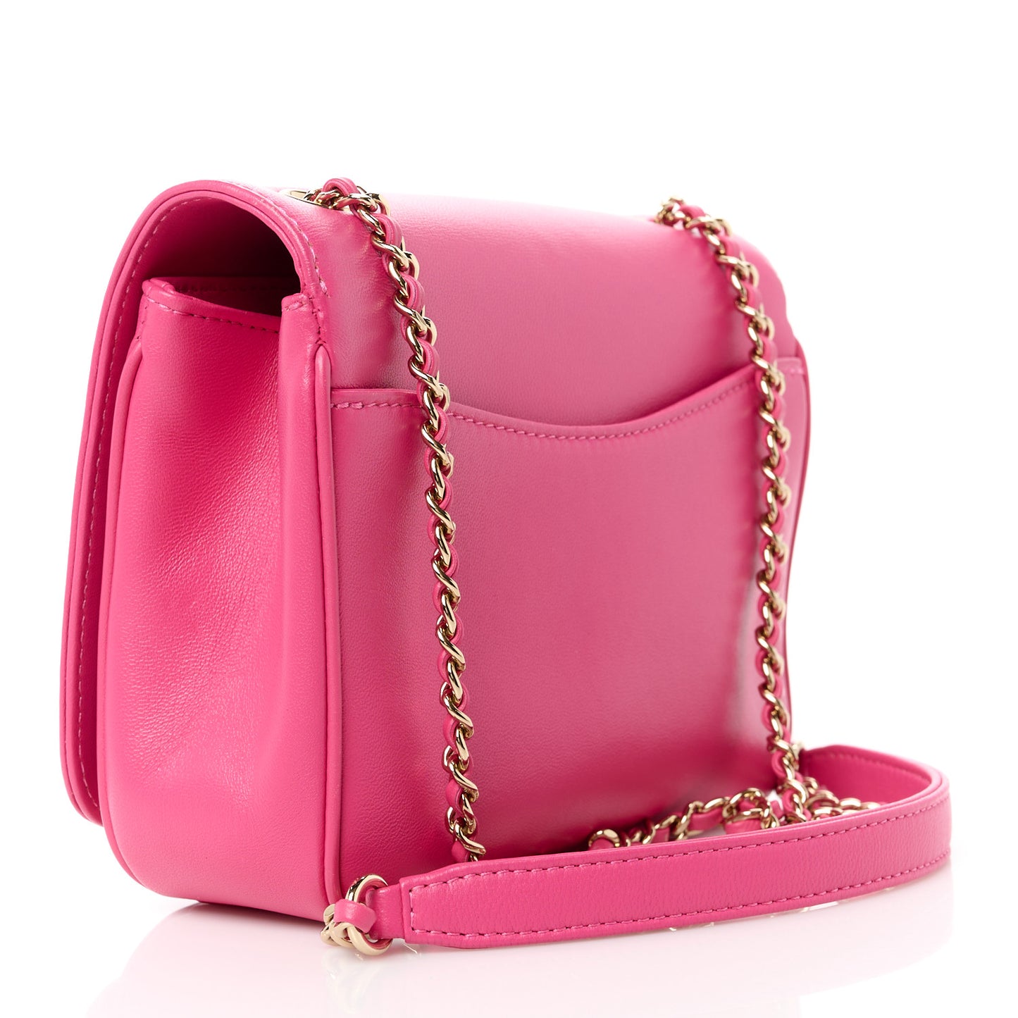 Lambskin CC Mania Flap Bag Pink