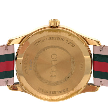 Gucci Stainless Steel Calfskin 38mm G-Timeless Stripe Web Quartz Watch Pink 4 of 6