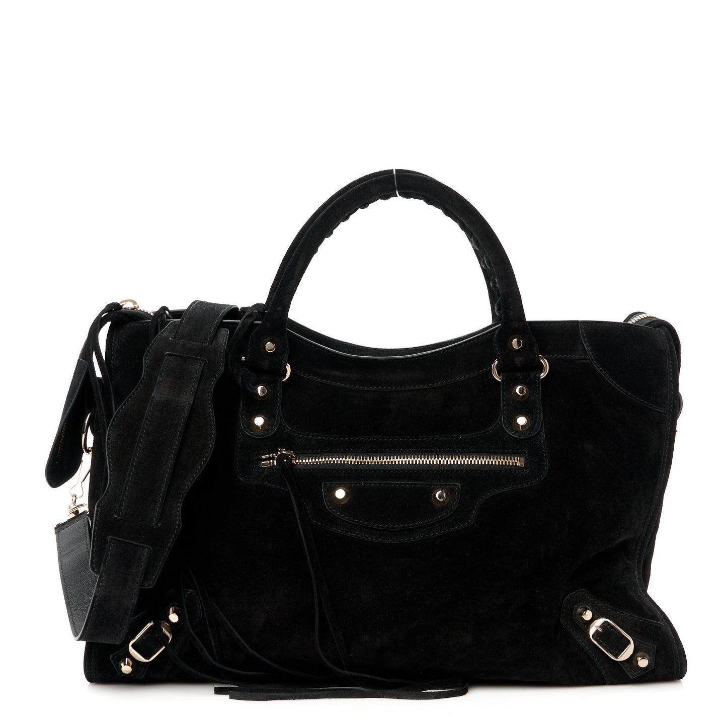 Baby Daim Suede Classic Silver Hardware City Black