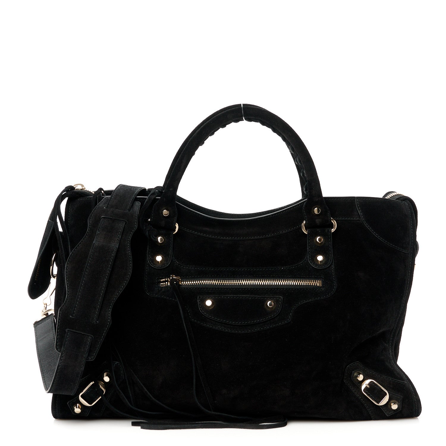 Balenciaga Baby Daim Suede Classic Silver Hardware City Black 1 of 11