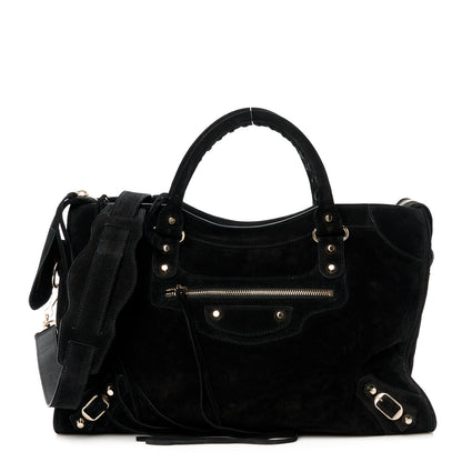 Balenciaga Baby Daim Suede Classic Silver Hardware City Black 1 of 11