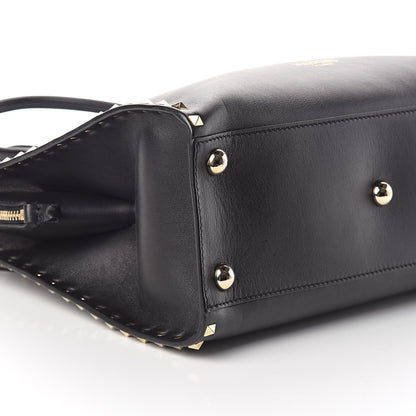 Valentino Garavani Vitello Rockstud Dome Shopper Black 12 of 13