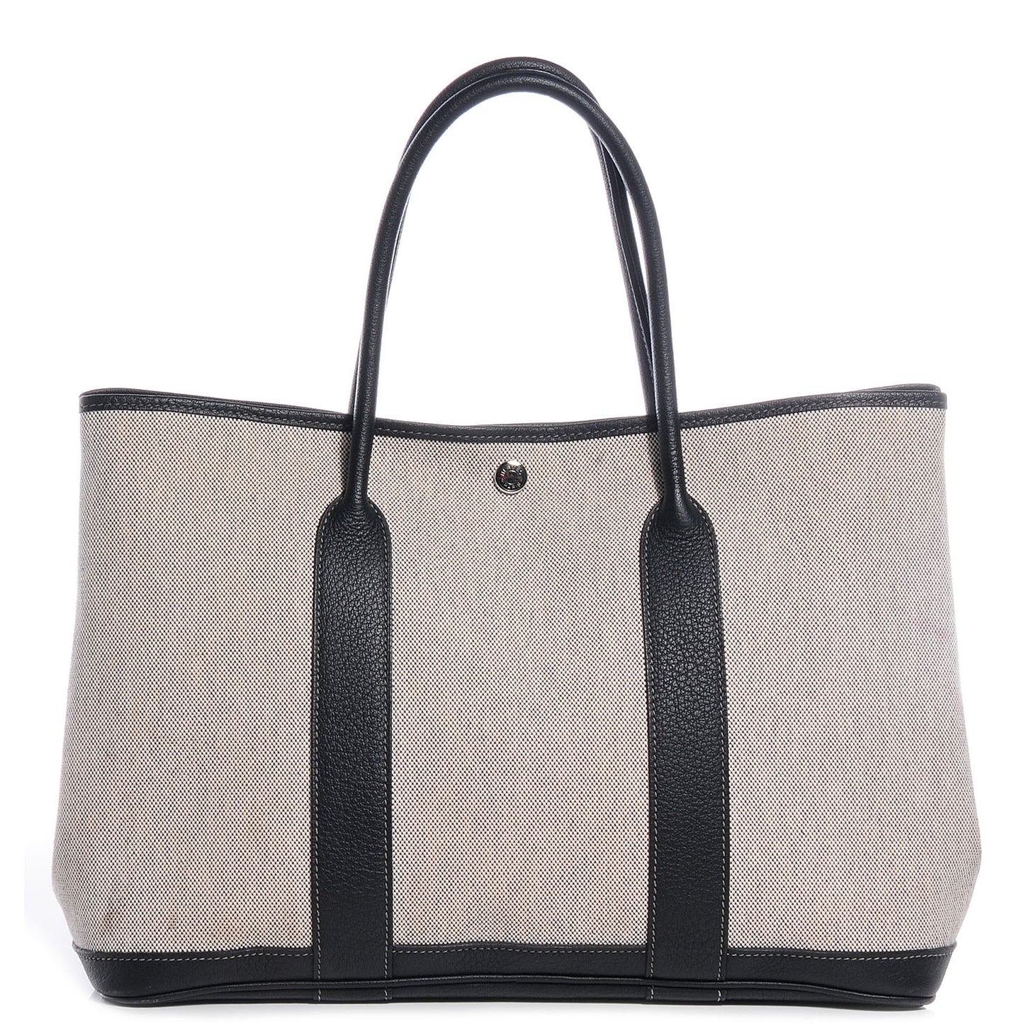 Toile Leather Garden Party MM Tote Black