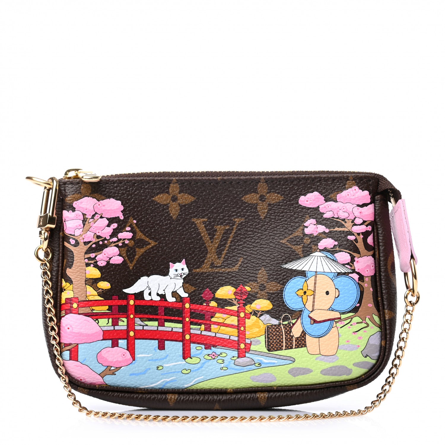 Louis Vuitton Monogram 2021 Christmas Animation Japanese Garden Mini Pochette Accessories Wisteria Pink 1 of 7