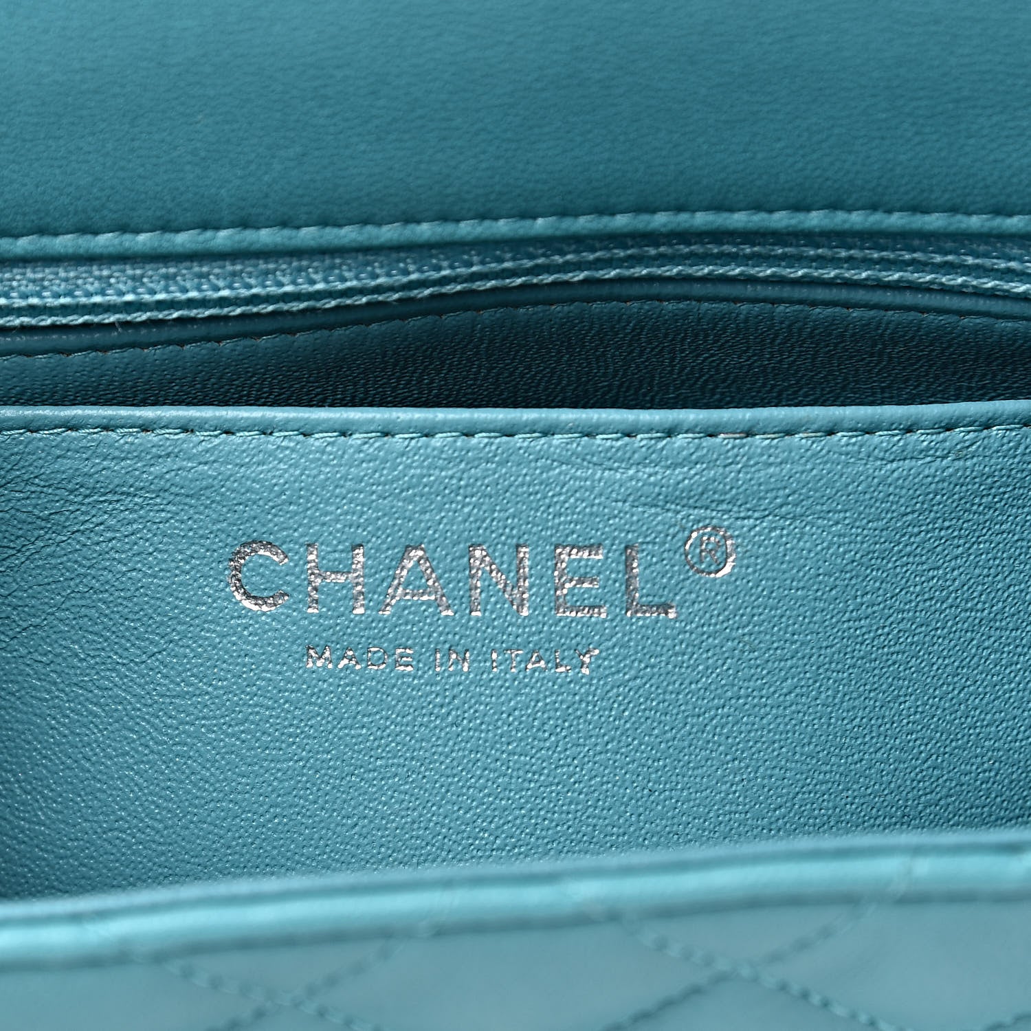 Chanel Lambskin Quilted Mini Square Flap Turquoise 6 of 13