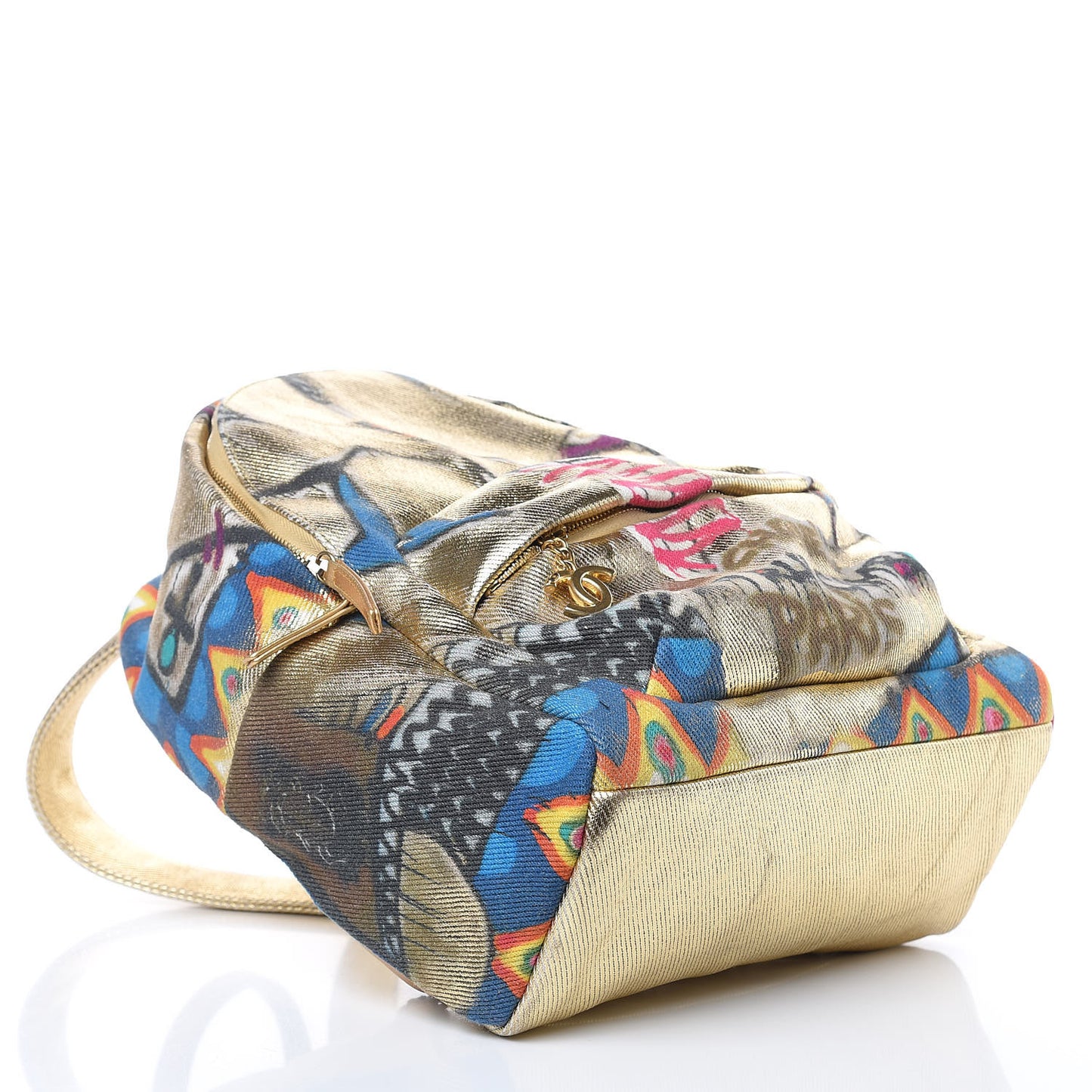 Graffiti Printed Canvas Street Spirit Backpack Multicolor