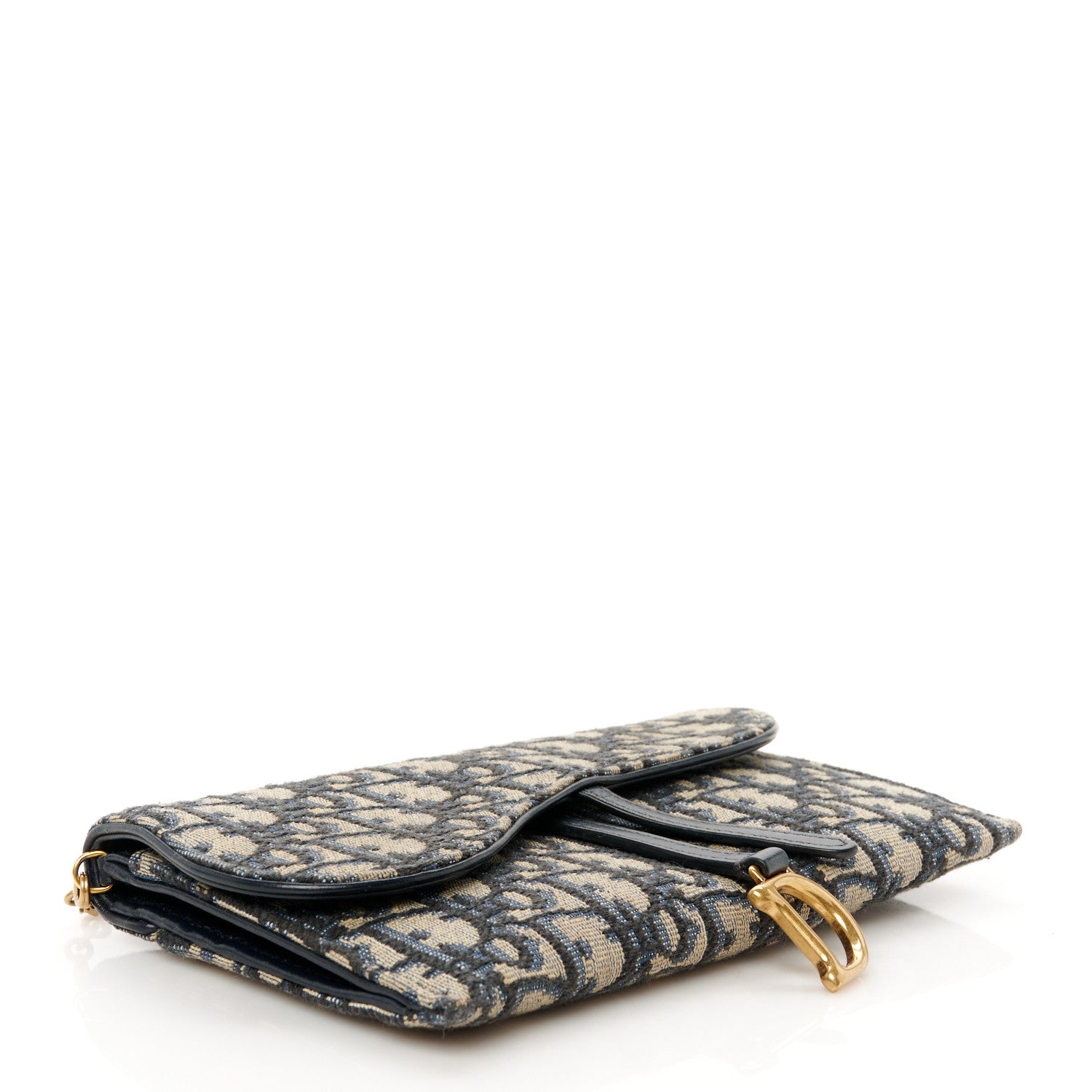Christian Dior Oblique Saddle Chain Long Wallet Blue 4 of 10