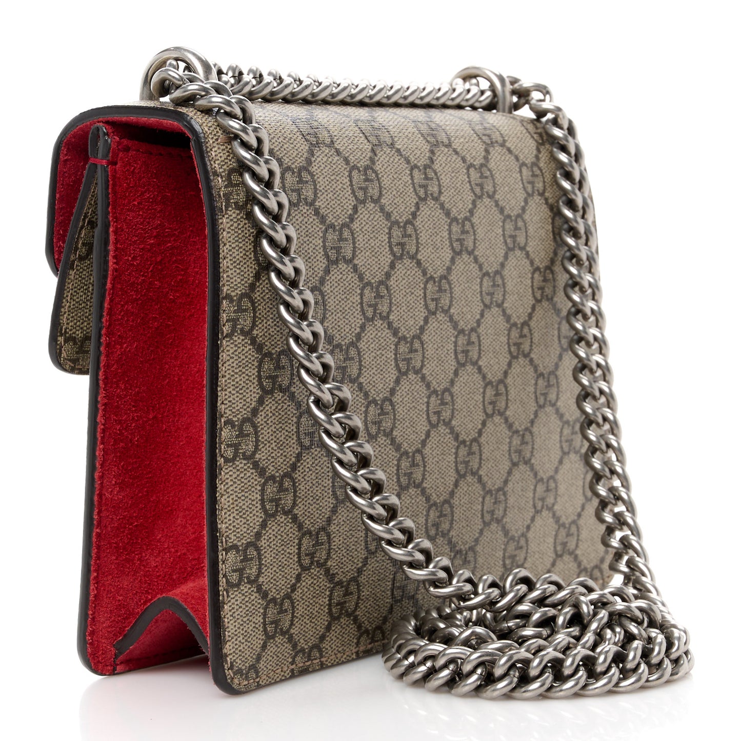 GG Supreme Monogram Mini Dionysus Shoulder Bag Hibiscus Red