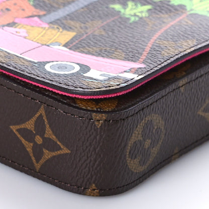 Louis Vuitton Monogram 2021 Christmas Animation Hollywood Pochette Felicie Chain Wallet Fuchsia 9 of 10