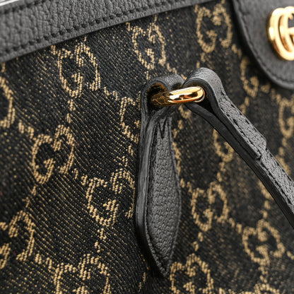 Gucci Jacquard Black Denim GG Monogram Medium Ophidia Shopping Tote Black Ivory 12 of 13