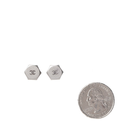 Chanel Metal CC Earrings Silver 2 of 5