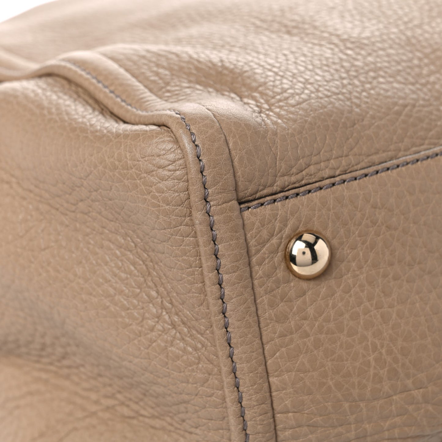 Pebbled Calfskin Medium Soho Shoulder Bag Camelia