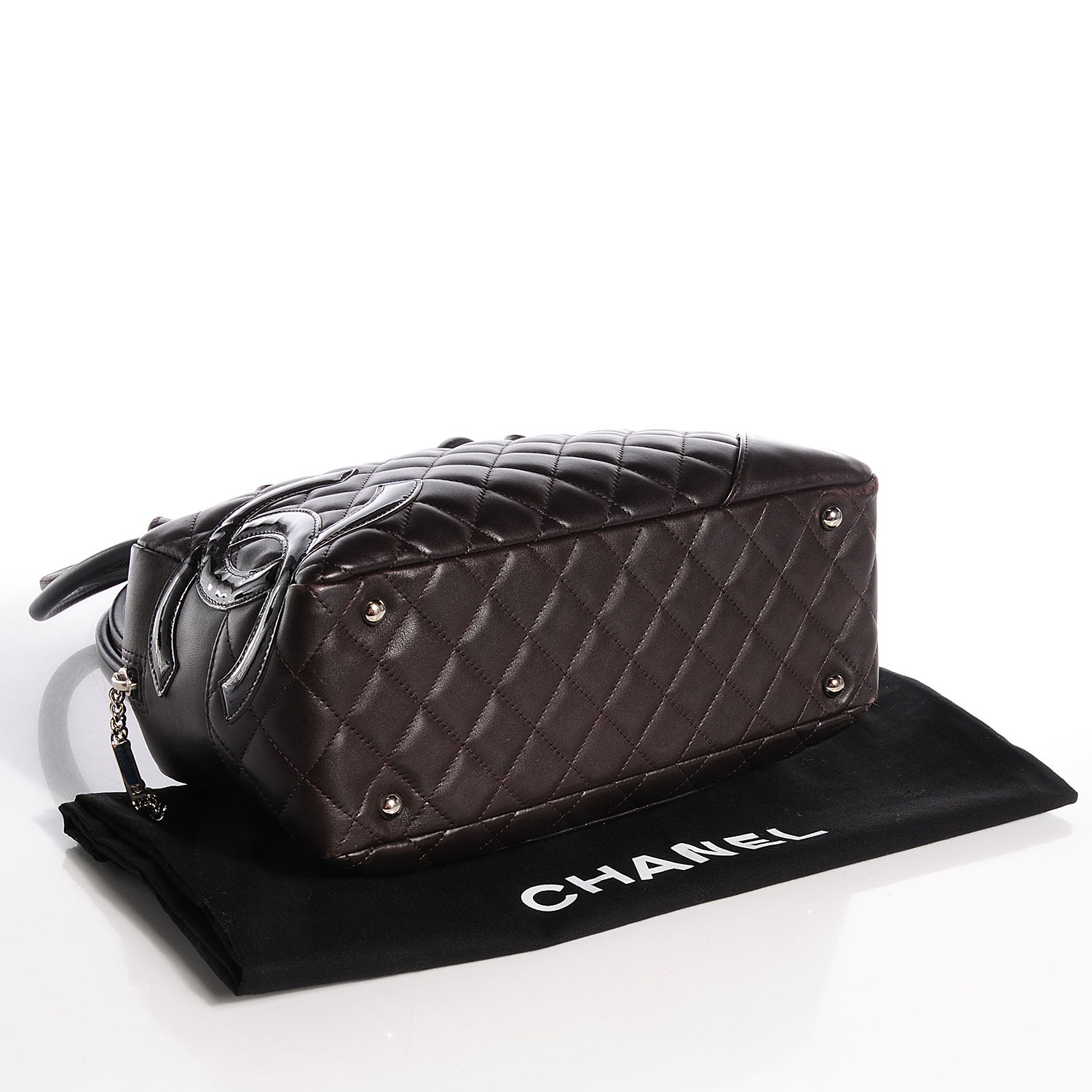Chanel Calfskin Quilted Cambon Large Bowler Brown 4 of 7