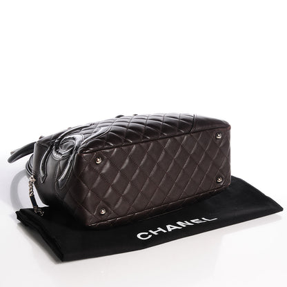 Chanel Calfskin Quilted Cambon Large Bowler Brown 4 of 7