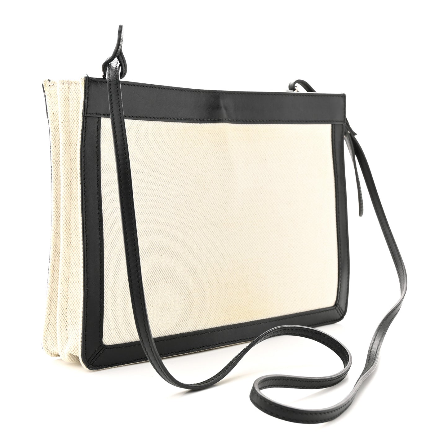 Cotton Canvas Pochette Crossbody Bag Black