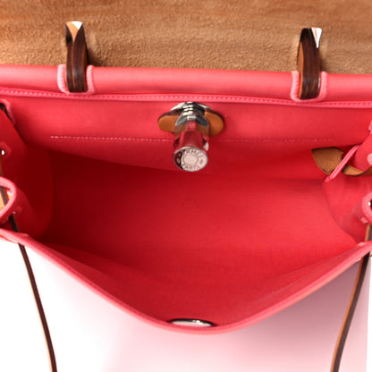Hermes Vache Hunter Toile Herbag Zip 31 PM Rose Azalee Natural 5 of 17