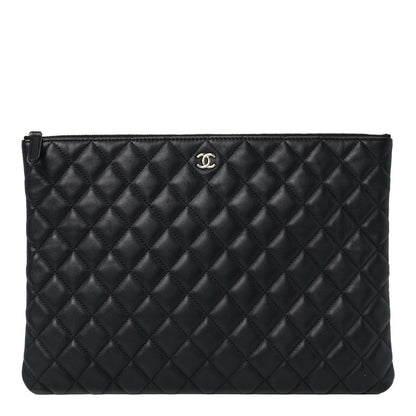 Chanel Lambskin Quilted Large Cosmetic Case Black 1 of 11