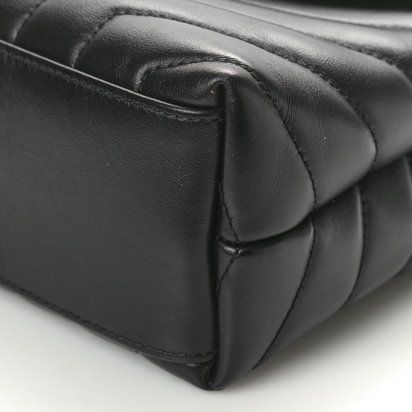 Calfskin Y Quilted Monogram Small Loulou Chain Satchel Black