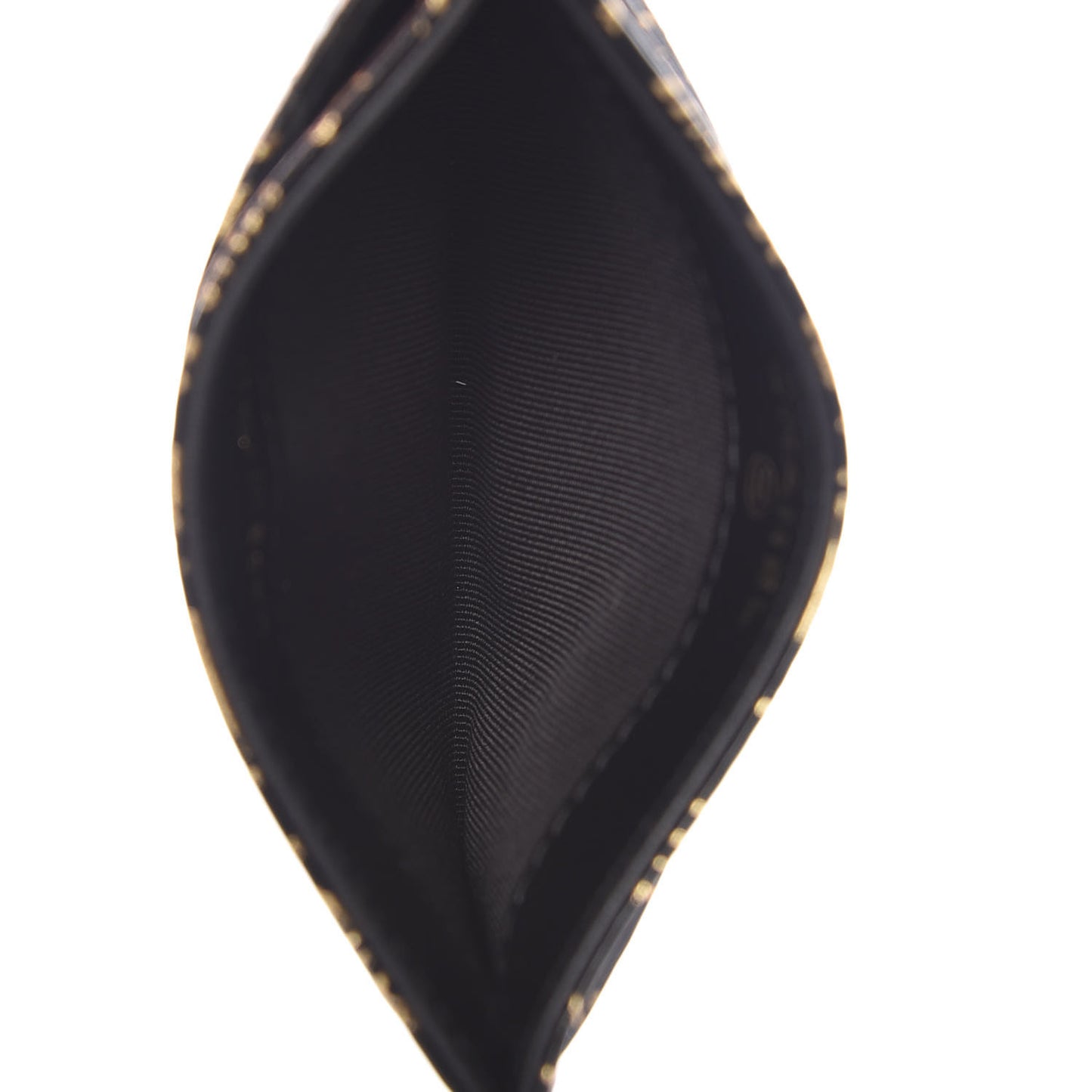 Calfskin Crocodile Embossed Graffiti 2.55 Cocodile Reissue Card Holder Black Gold