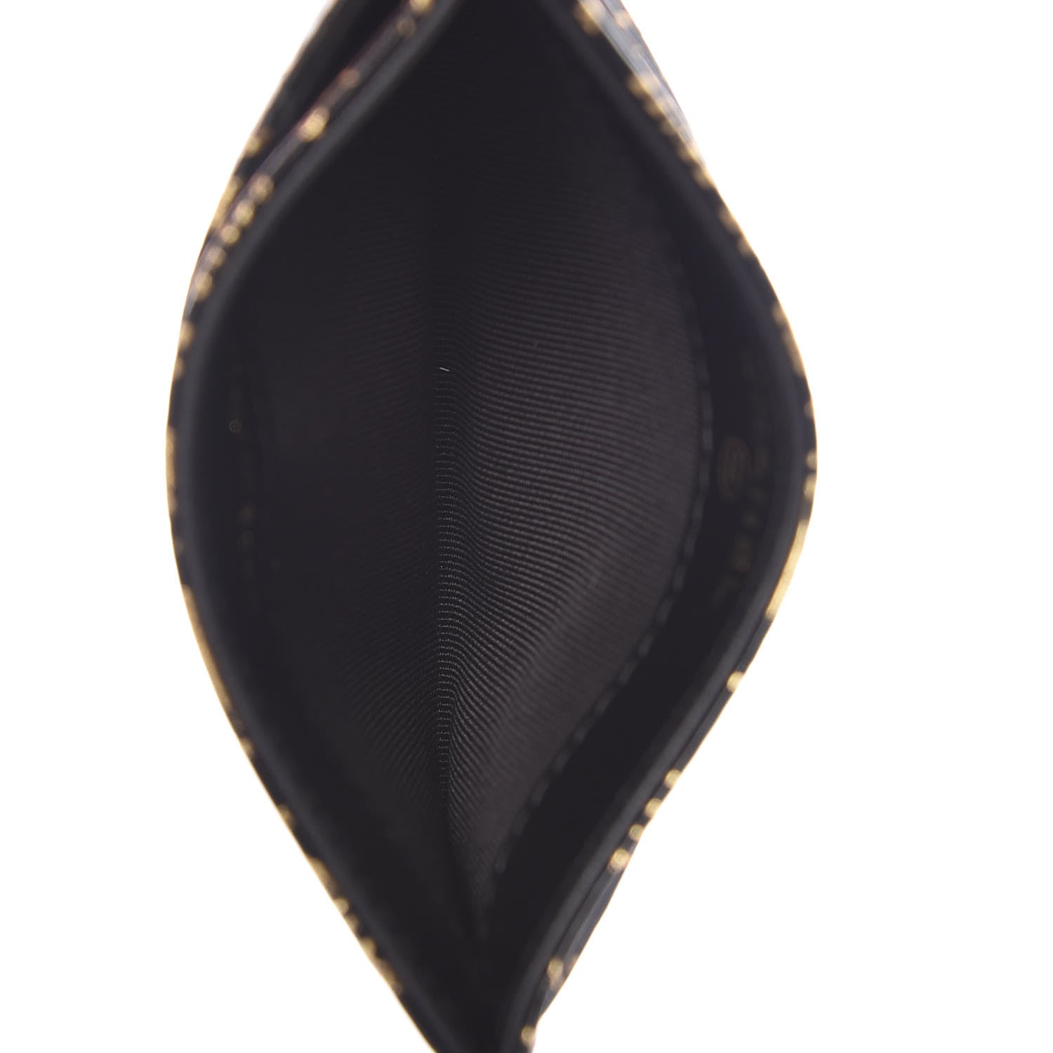 Chanel Calfskin Crocodile Embossed Graffiti 2.55 Cocodile Reissue Card Holder Black Gold 5 of 9