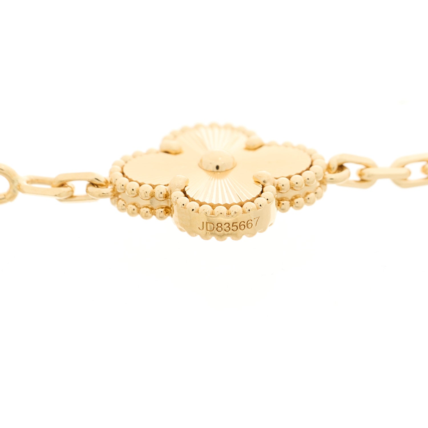 Van Cleef & Arpels 18K Yellow Gold 5 Motifs Guilloche Vintage Alhambra Bracelet 4 of 5