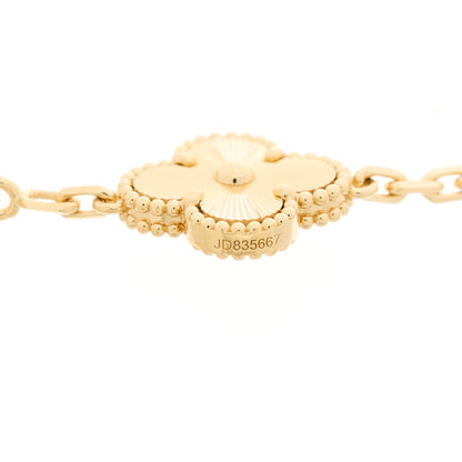 Van Cleef & Arpels 18K Yellow Gold 5 Motifs Guilloche Vintage Alhambra Bracelet 4 of 5