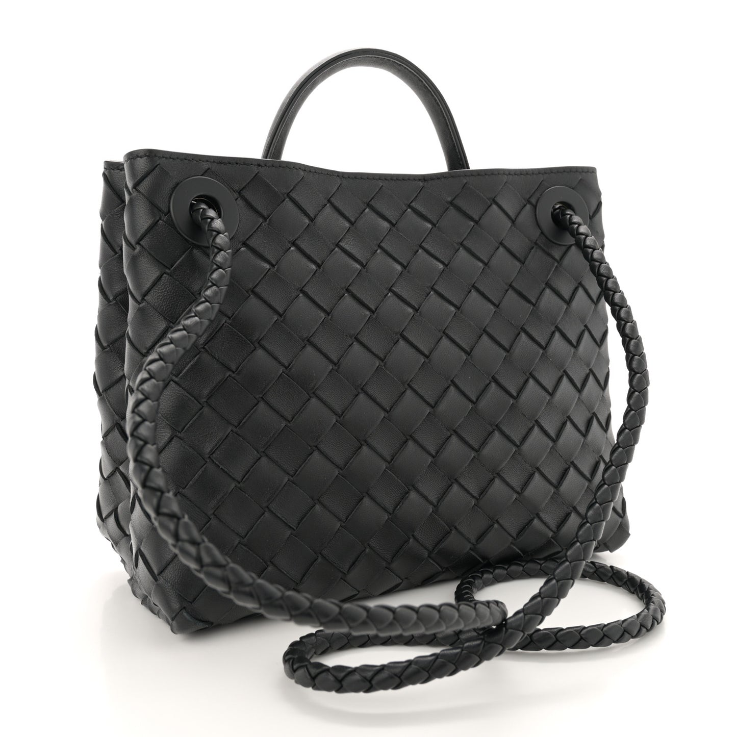 Nappa Intrecciato Small Andiamo Shoulder Bag Black