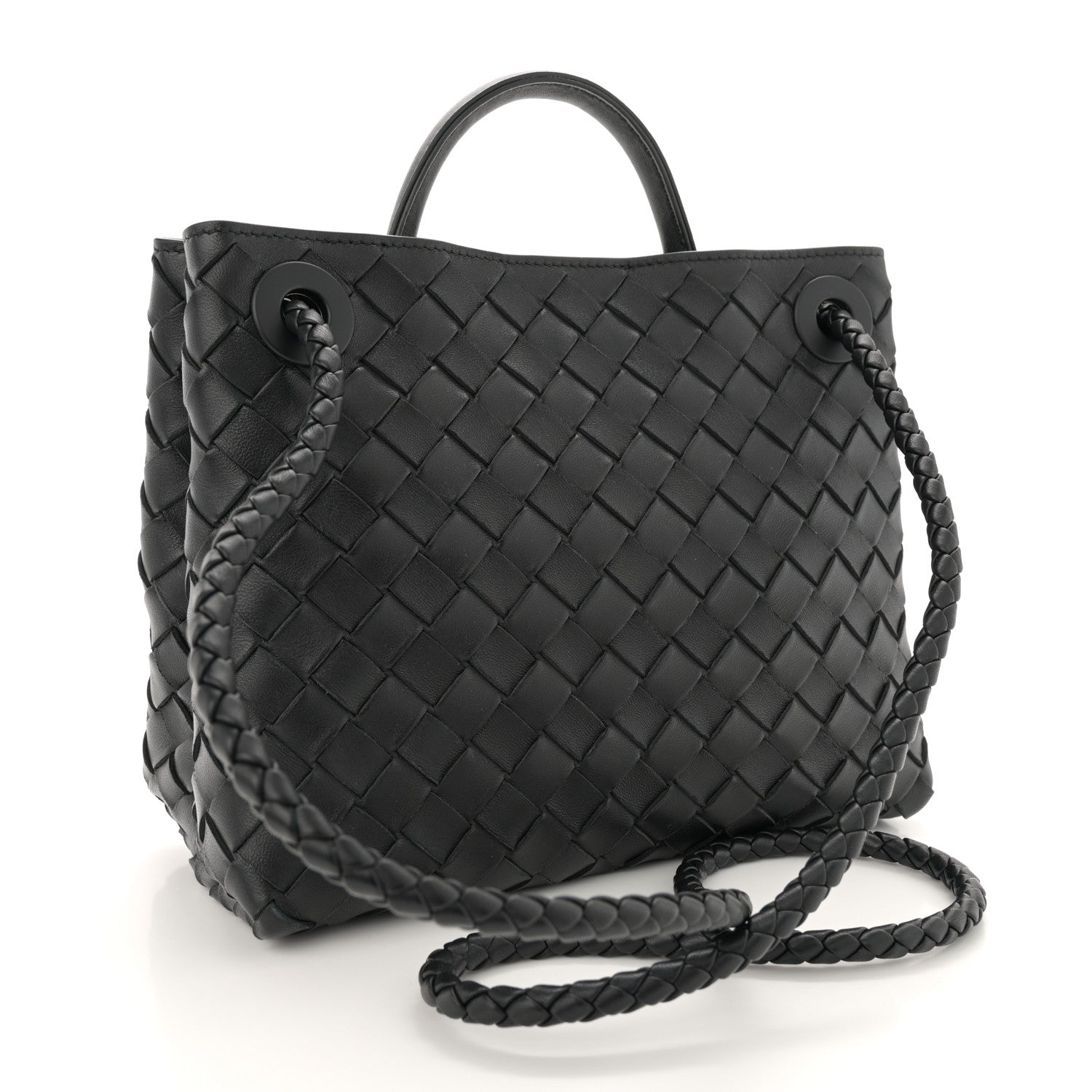 Bottega Veneta Nappa Intrecciato Small Andiamo Shoulder Bag Black 3 of 9