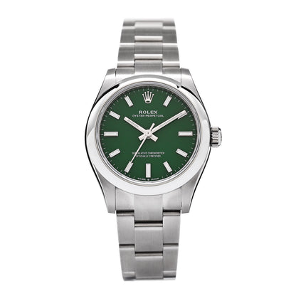 Rolex Stainless Steel 31mm Oyster Perpetual Watch Green 277200 1 of 5