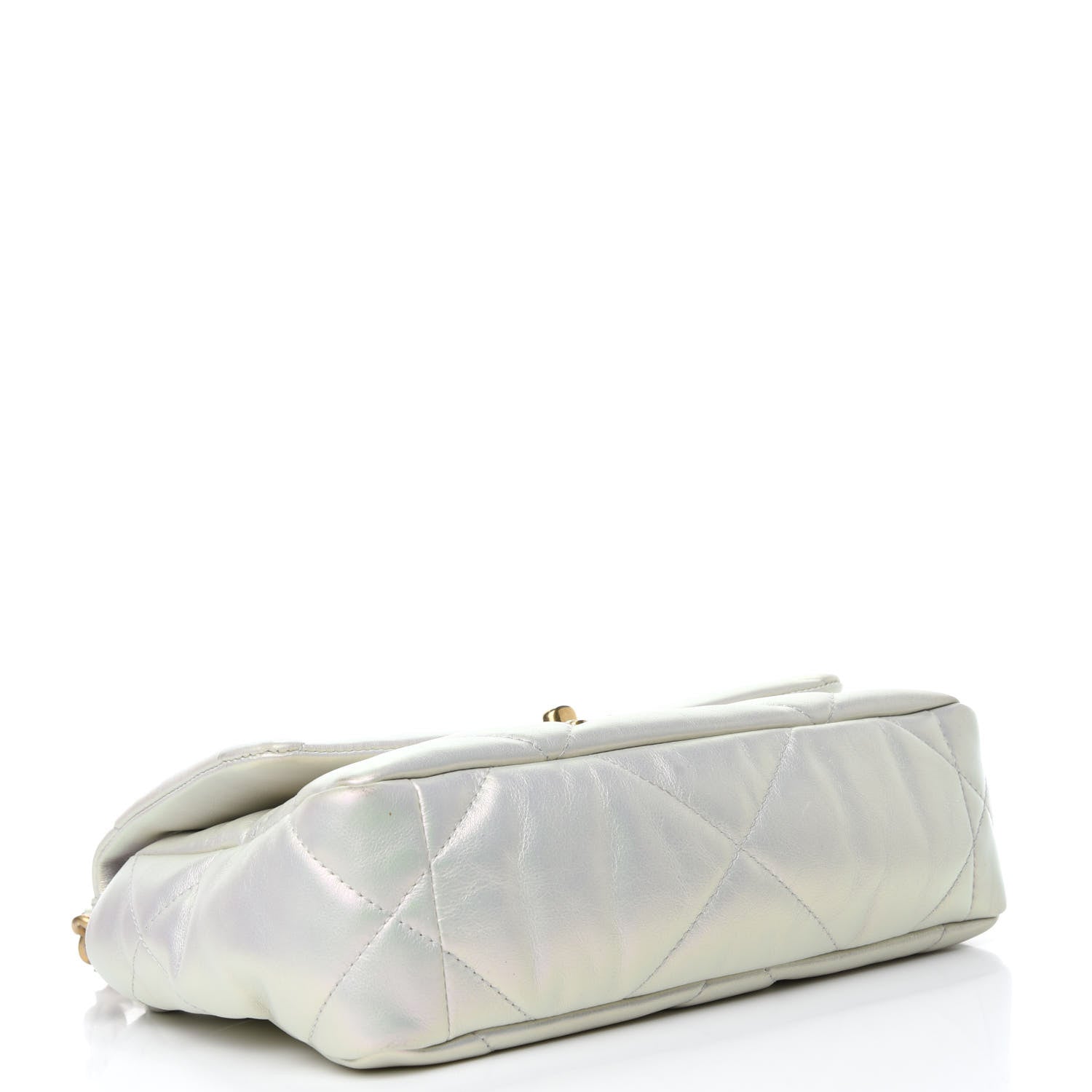 Chanel Iridescent Calfskin Quilted Medium Chanel 19 Flap White 4 of 12