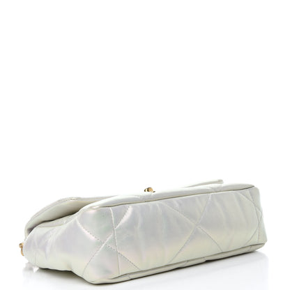 Chanel Iridescent Calfskin Quilted Medium Chanel 19 Flap White 4 of 12
