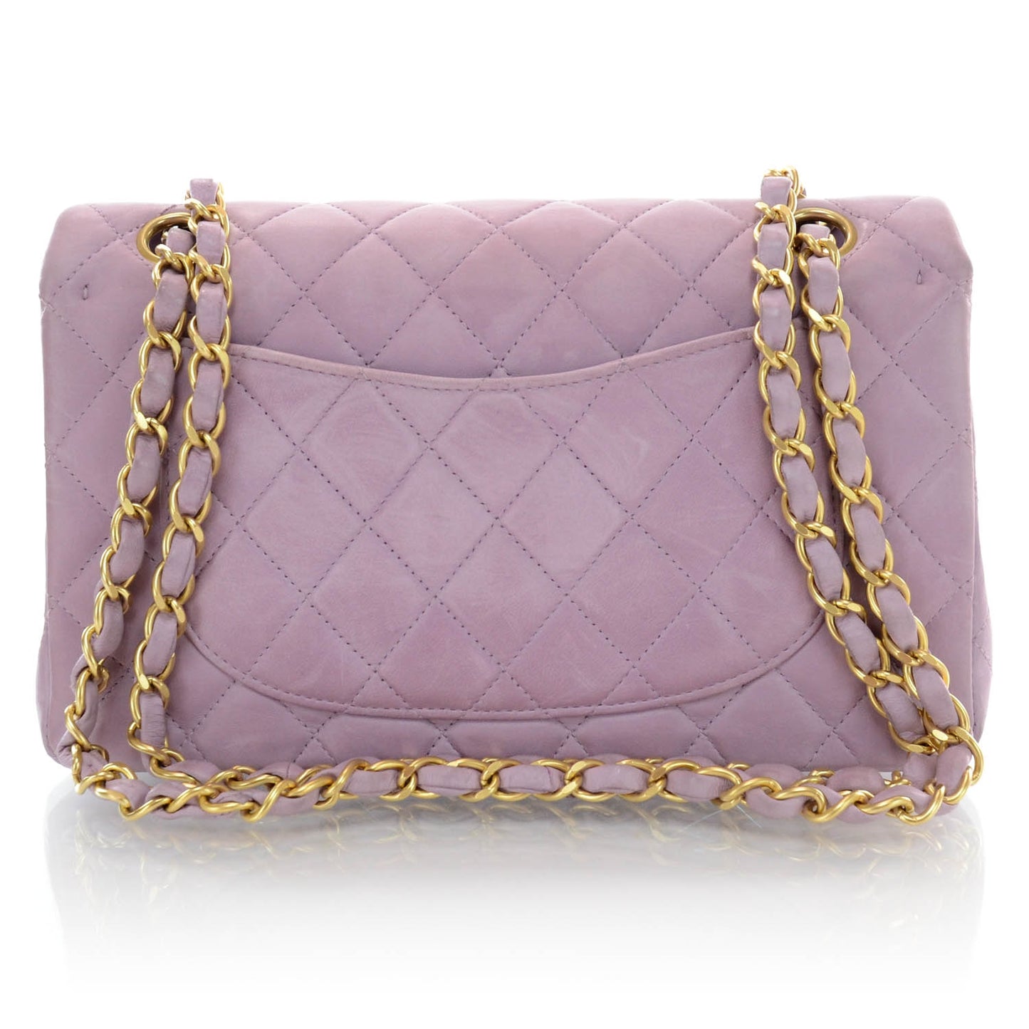 Lambskin Quilted Small Double Flap Lilac