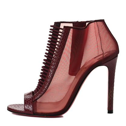 Christian Louboutin Calfskin Jurassic Rete Trouble 100 Booties 38.5 Red 1 of 6