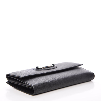 Gucci Pebbled Calfskin Punch Continental Flap Wallet Black 4 of 13