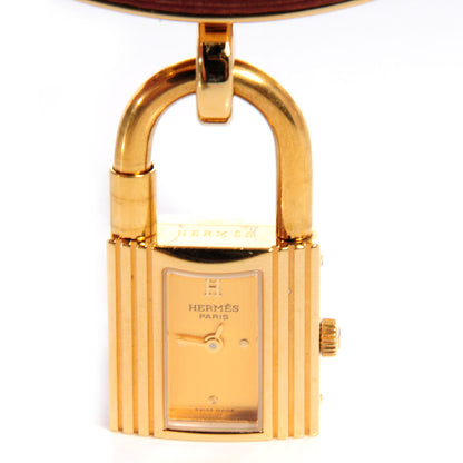 Hermes Stainless Steel Courchevel 20mm Kelly Cadena Quartz Watch Gold 3 of 11