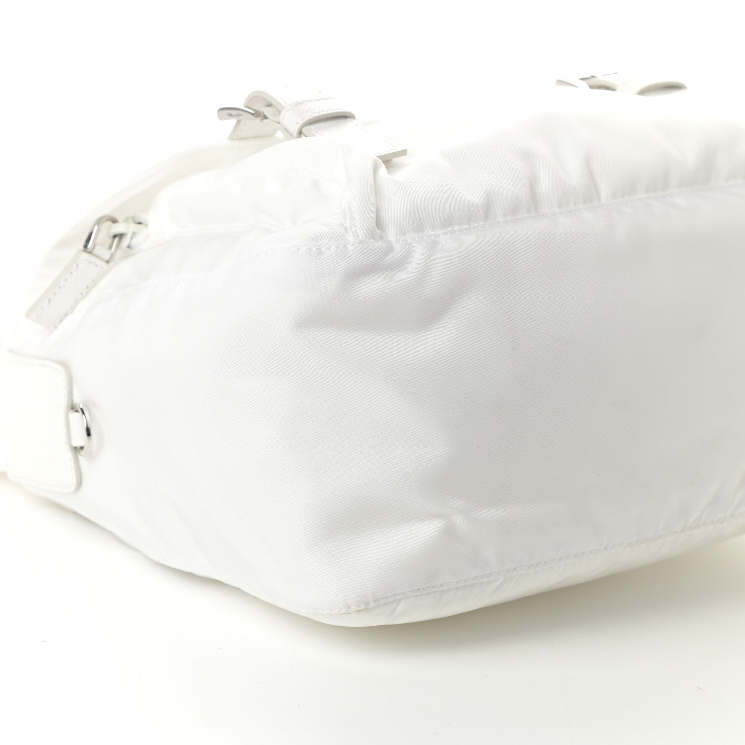 Prada Re-Nylon Single Pocket Messenger Bag White 8 of 10