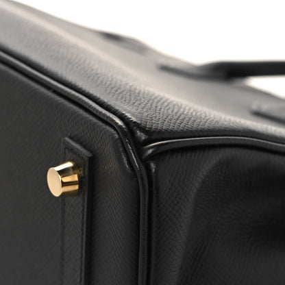 Hermes Epsom Horseshoe Birkin 25 Black Raisin 12 of 14