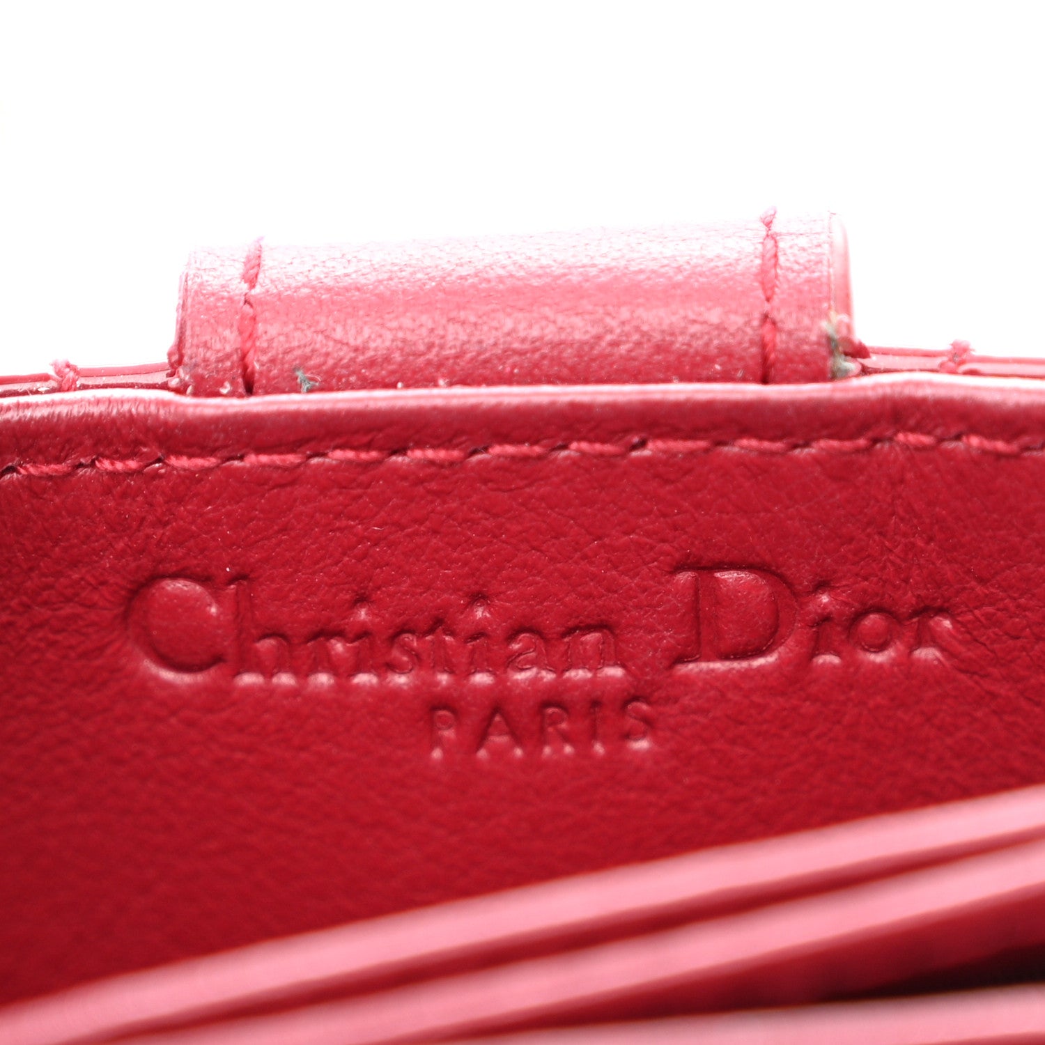 Christian Dior CHRISTIAN DIOR Patent Cannage Lady Dior 5-Gusset Card Holder Scarlet 6 of 16