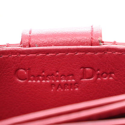 Christian Dior CHRISTIAN DIOR Patent Cannage Lady Dior 5-Gusset Card Holder Scarlet 6 of 16