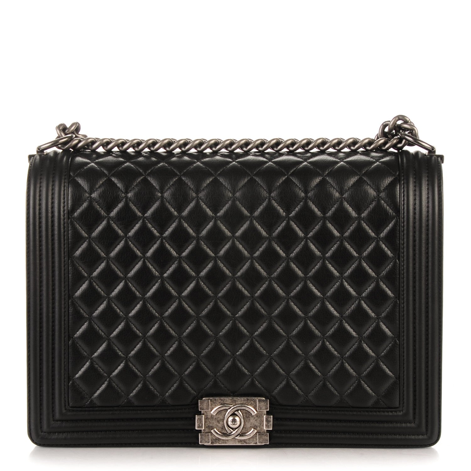 Chanel Calfskin Quilted Large Boy Flap Black 1 of 7