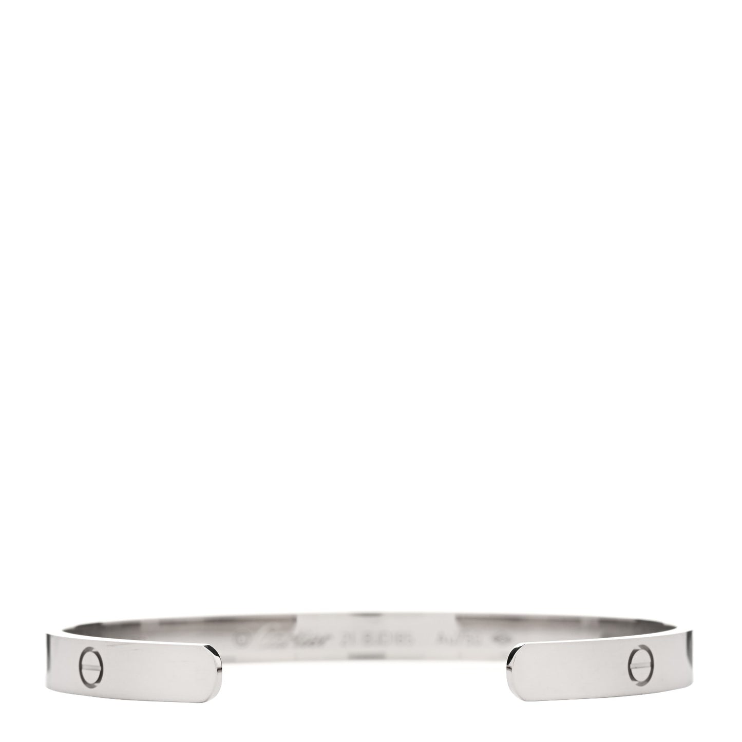 18K White Gold LOVE Cuff Bracelet 21