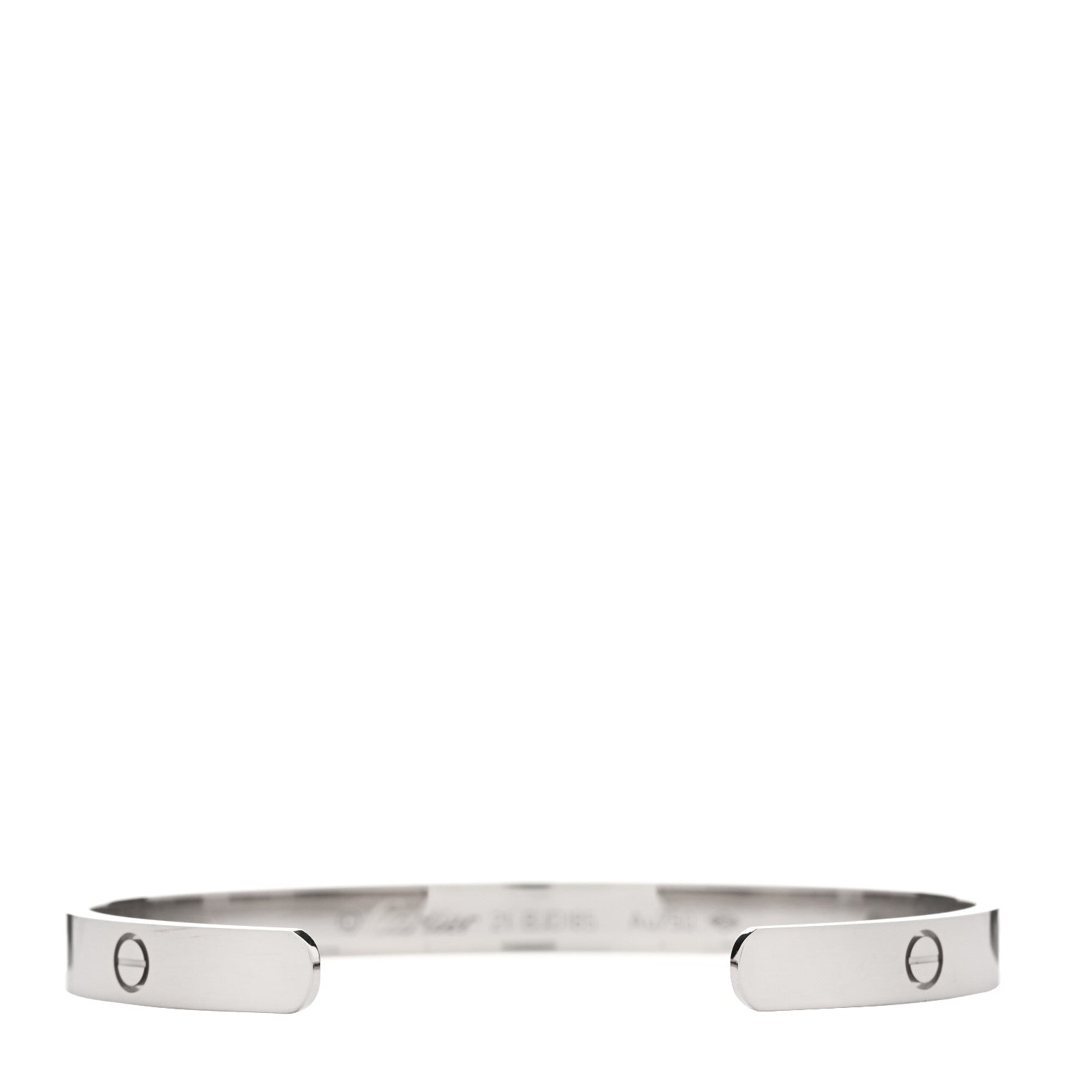 Cartier 18K White Gold LOVE Cuff Bracelet 21 2 of 4