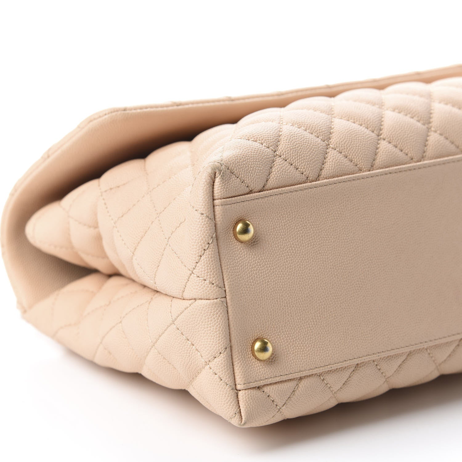 Chanel Caviar Quilted Medium Coco Handle Flap Beige 6 of 16