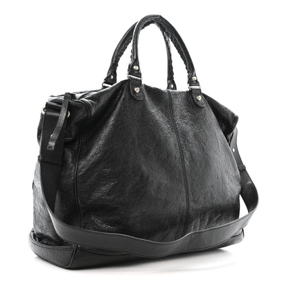 Balenciaga Agneau Classic Silver Hardware Weekender Black 3 of 12